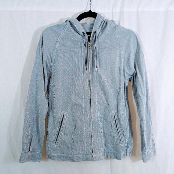 Gap Blue and White Striped Zip Up Hooded Size S - Picture 2 of 5